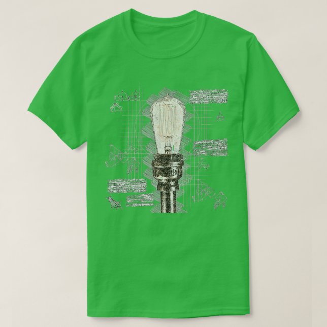 Ljus Bulb Diagram Electrician T Shirt (Design framsida)
