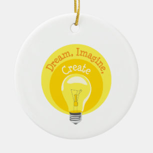 Ljus bulb julgransprydnad keramik