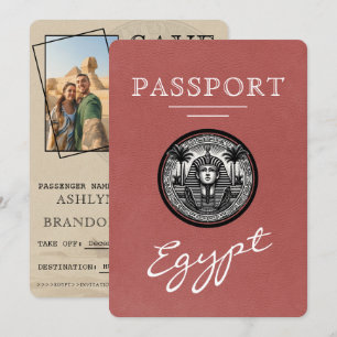 Ljus Burgundisk Egypten Pass Wedding Spara Datumet