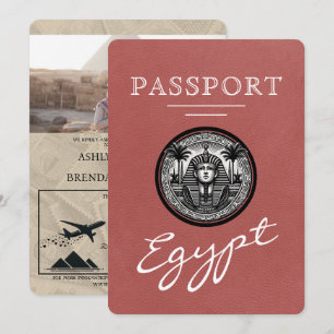 Ljus burgundisk egyptisk pass weddinginbjudan inbjudningar