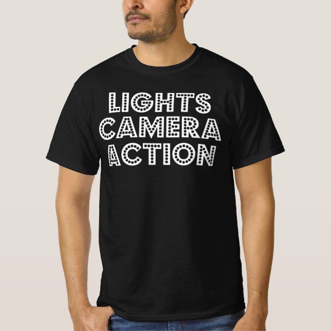 Ljus Camera Action Film Crew Director Gift T Shirt (Framsida)