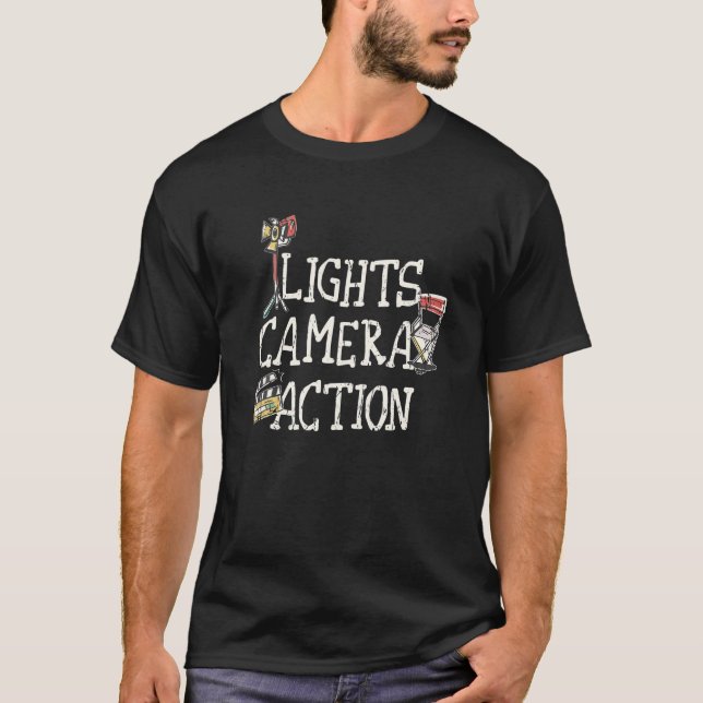 Ljus Camera Action film Director T Shirt (Framsida)