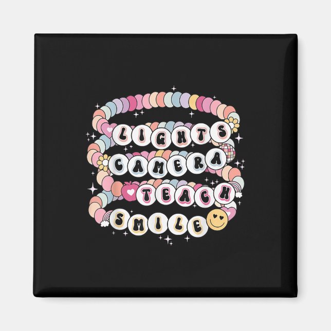 Ljus Camera Teach Smile Bracelet Lärare tillbaka t Magnet (Framsidan)