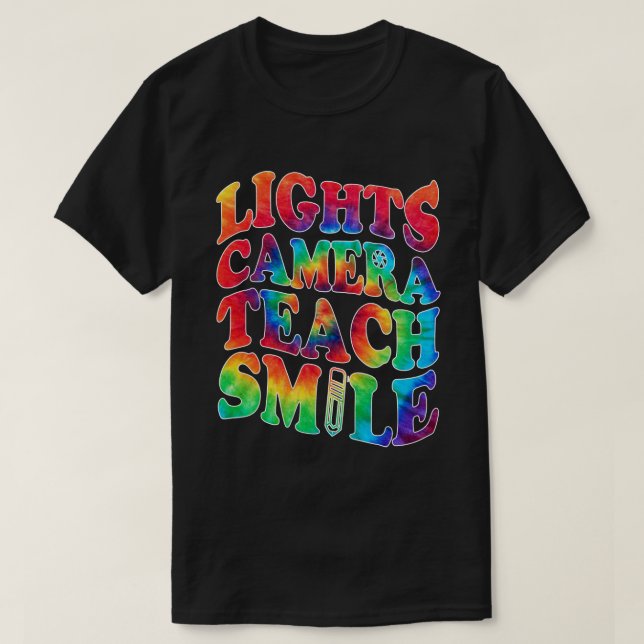 Ljus Camera Teach Smile Teacher T-Shirt ltsp (Design framsida)