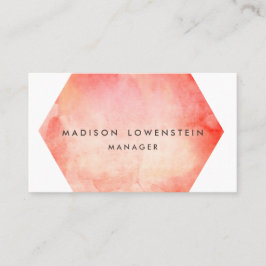 Ljus chic för modern korallvattenfärg visitkort