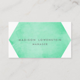 Ljus chic för modern Mintgröntvattenfärg Visitkort