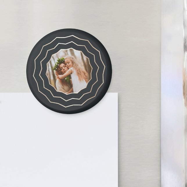 Ljus cirkel| Faux Guld Geometric Photo Magnet (Skapare uppladdad)