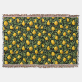 Ljus Citron Citrusträdmönster Filt
