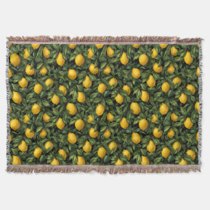 Ljus Citron Citrusträdmönster Filt