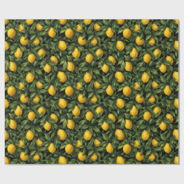 Ljus Citron Citrusträdmönster Presentpapper