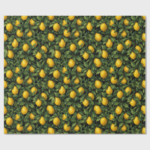 Ljus Citron Citrusträdmönster Presentpapper