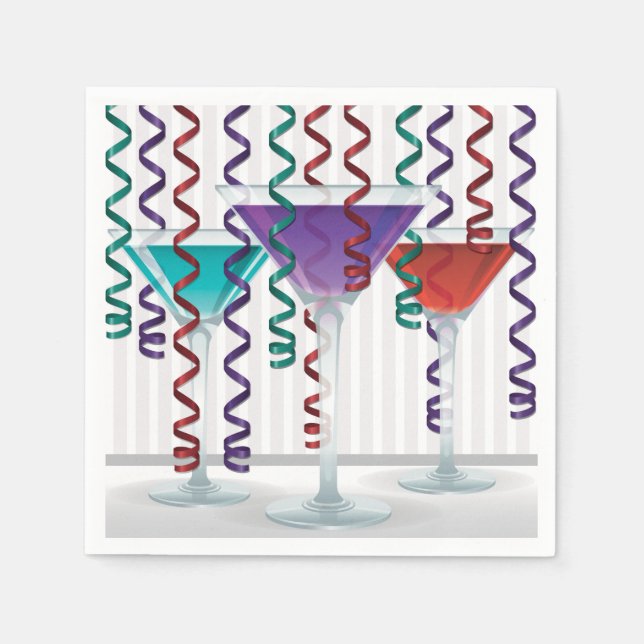 Ljus cocktail och ribbon pappersservett (Framsidan)