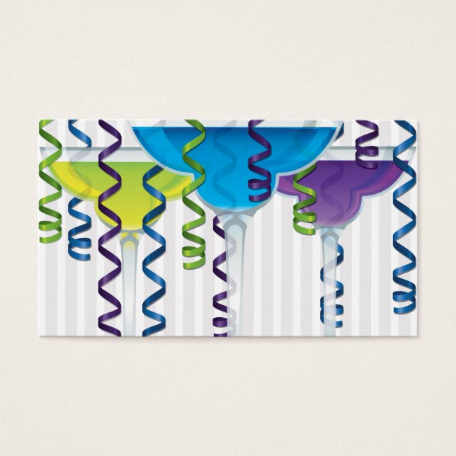 Ljus cocktail och ribbon visitkort (Framsidan)