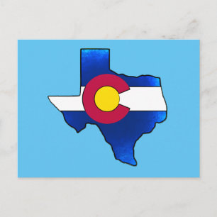 Ljus Colorado flagga Texas form vykort