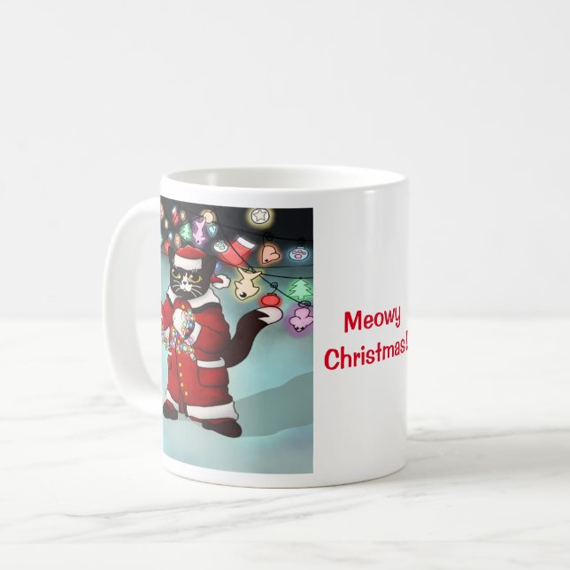 Ljus Cute Tuxedo Cat Kaffemugg (Framsida vänster)