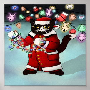 Ljus Cute Tuxedo Cat Poster