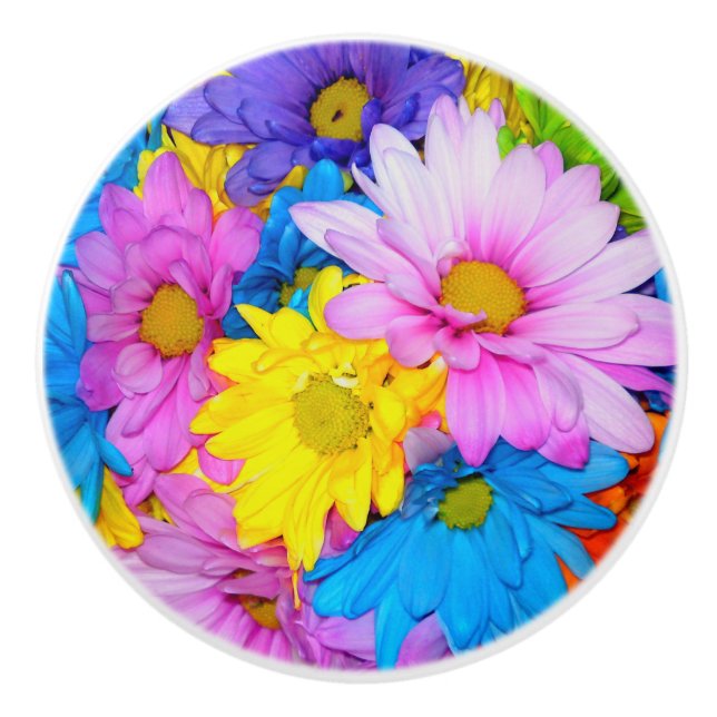 Ljus Daisy Flower Door Knob Knopp (Framsidan)