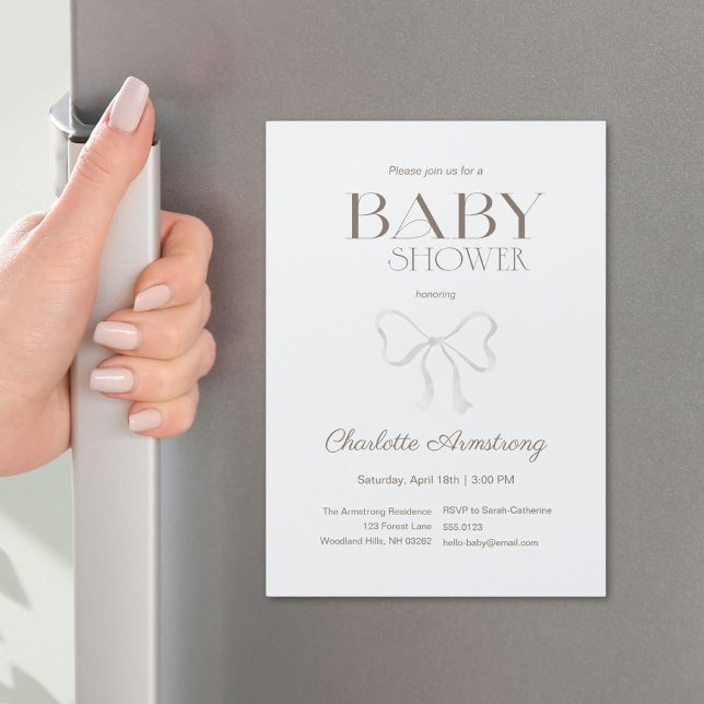 Ljus dammig blå chic båge baby pojke shower magnet (Light Dusty Blue Chic Bow Baby Boy Shower Magnet ©Susanne Sachers - Sunny Mind 🌞)
