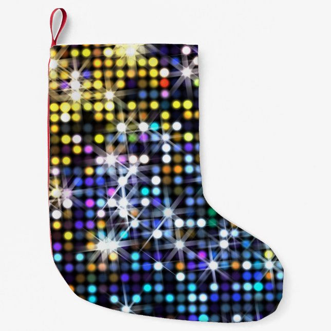 Ljus decor: abstrakt glamous mode liten julstrumpa (Framsidan)