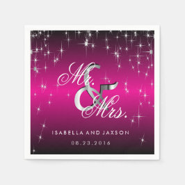 Ljus design för Metallisk Shock rosa Star Pappersservett