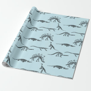 Ljus Dinosaur - blåttmönster Presentpapper