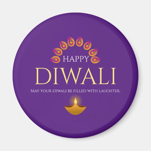 Ljus Diwali Hindu-festivalen Magnet (Framsidan)