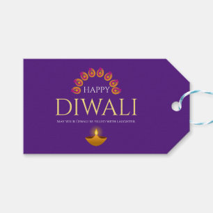 Ljus Diwali Hindu-festivalen Presentetikett