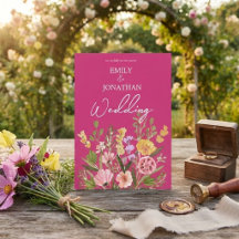 Ljus djärv vilda blommor script bröllop