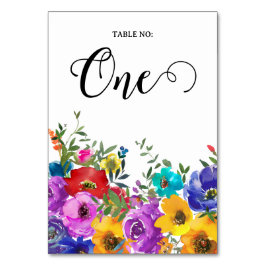 Ljus & djärva blomster anpassade bordsnummer