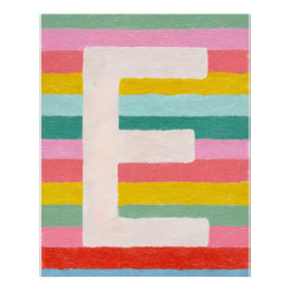 Ljus Dopamin Dekor Monogram Bokstav E Affisch Perfect Poster