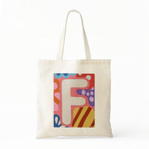 Ljus Dopamin Dekor Monogram Bokstav F Toteväska