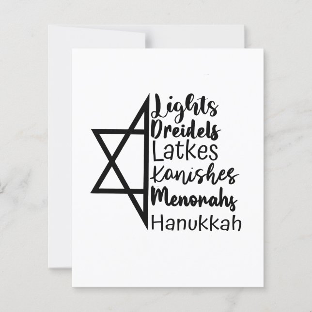 Ljus Dreidel Latke Kanish Menorah Hanukkah  (Framsida)