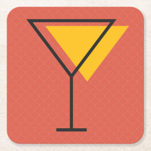 Ljus drinkkustfartyg Martini Underlägg Papper Kvadrat