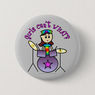 Ljus Drummer Girl Knapp