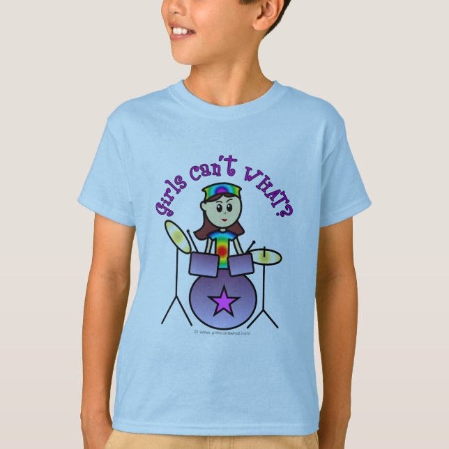 Ljus Drummer Girl T Shirt (Framsida)