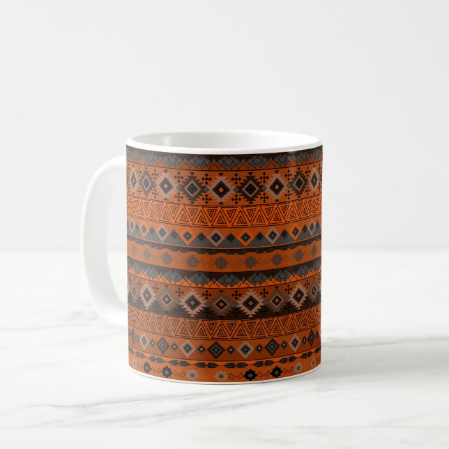 Ljus etniskt randigt mönster. kaffemugg (Framsida vänster)