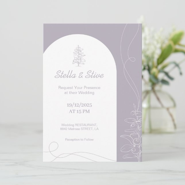 Ljus Färg hand plockade minimal Bröllop Inbjudningar (Stående Fram)