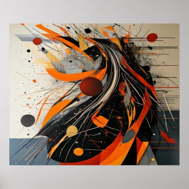 Ljus Färg Stänk Modern Abstrakt Konst Poster (Framsidan)