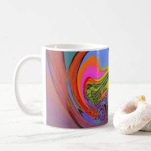 Ljus färg vinkar abstrakt design med triangeln kaffemugg
