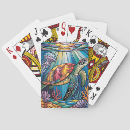 Ljus färgad glas havssköldpadda ocean design casinokort