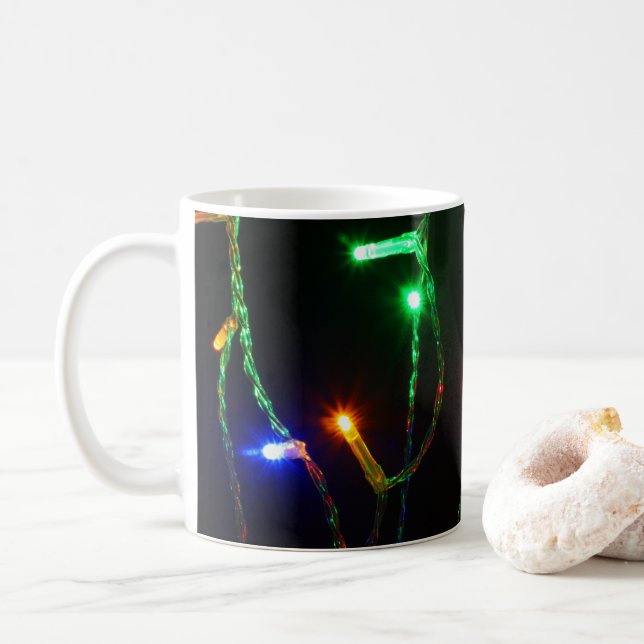 Ljus, färgad jul kaffemugg (Med munk)