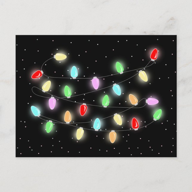 Ljus, färgad jul vykort (Framsida)