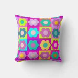 Ljus färgad popkonstblommigt kudde