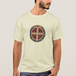 Ljus-Färgad T-tröja med medaljen för St. Benedict Tee Shirt