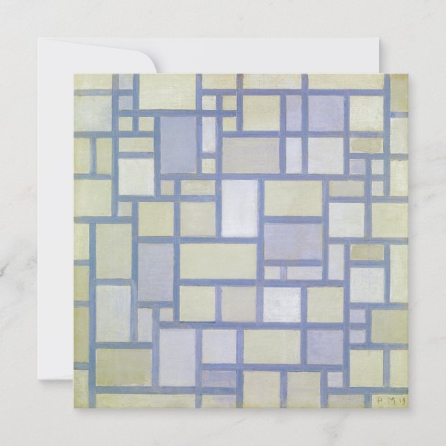 Ljus färger Grå linjer | Piet Mondrian | (Framsida)