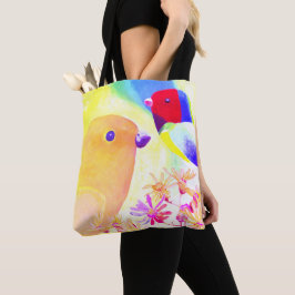 Ljus Färgglad Tie-Dye Fåglar Tygkasse