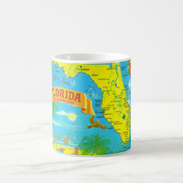 Ljus, färglöst Florida-vykort Karta Mugg