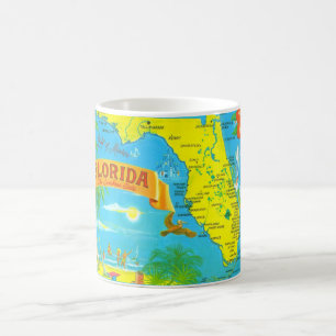 Ljus, färglöst Florida-vykort Karta Mugg