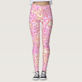 Ljus färgrik bohemisk trippig abstrakt marmor leggings