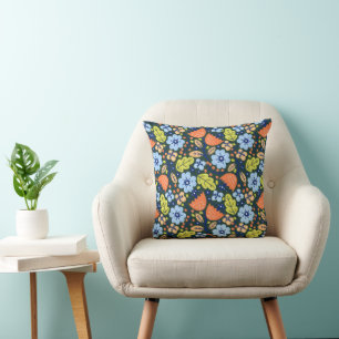 Ljus Färgrik Modern Vacker Blommönster Kudde